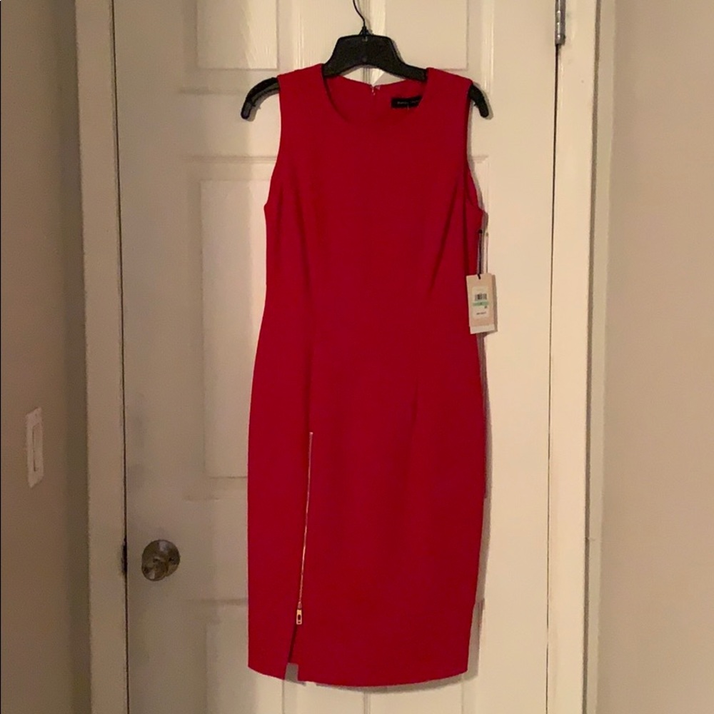 Red work dress